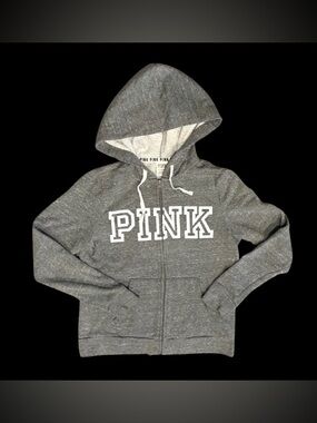 PINK Victoria's Secret Heather Gray Full-Zip Hoodie